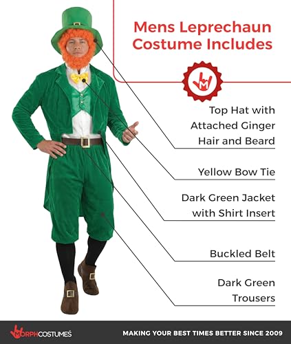 Fun Shack Leprechaun Costume Mens, Mens Leprechaun Costume, Irish Fancy Dress Mens Large - 2