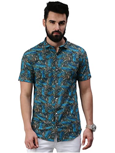 Image of RodZen Men's Pure Cotton Half Sleeve All Over Printed Regular Fit Casual Shirt