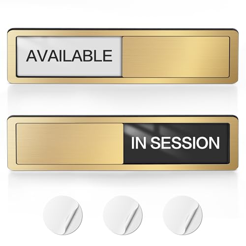 EliteSign In Session Sign for Door Magnetic Office Door Signs Available Session in Progress for Therapists Massage Conference Room Hospital School Home Office Do Not Disturb Brushed Gold