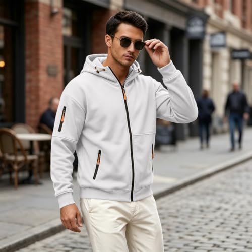 Mens Hoodies Zip Up Tactical Hoodie Sweatshirt with Hood Sweat Shirt - image 3