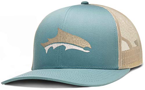 LARIX GEAR Trucker Hat, Z-Fish, Fishing Hat, Smoke Blue - Beige/Beige - White
