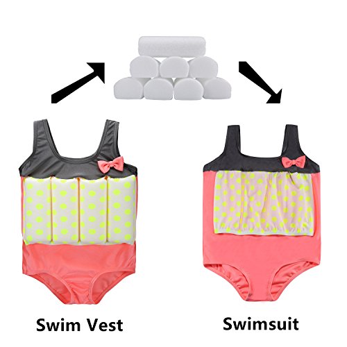 Wowelife Baby Float Suit with Arm Bands Toddler Floating Swimsuit with 8 Removable Buoyancy Sticks for Boys and Girls, 1-4 Years (Light Pink, S(Chest 23,Length 16.5inch)) - Thumbnail 5
