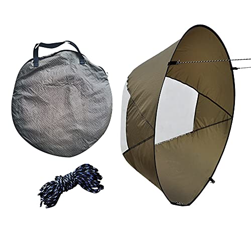 Kayak Wind Sail, Portable Foldable Durable Wind Sail With Transparent Window For Kayak Canoes(Brown) #TOP6