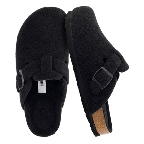 Image of CUSHIONAIRE Hana Womens Clogs | Comfortable Vegan Suede Clogs for Women | Slip On Potato Shoes with Cork Footbed & Arch Support | Memory Foam, Wide Widths Available