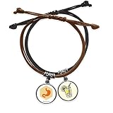 Bestchong Les Organes internes de l'organisme Bracelet Corde Main Chaîne Bracelet Cuir Jus De Citron