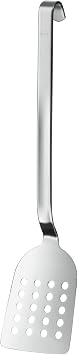 Rosle 10071 Perforated Stainless Steel Turner with Hanging Hook Metal Spatula, 13-inch, Silver