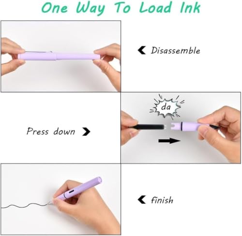 Image of Premium Matte Finish Fountain Pen with 0.5mm Chromium-Plated Steel Nib | Smooth Writing Pen with Black Ink Refill & Converter | Pocket-Friendly, Lightweight Pen (Pack of 1)
