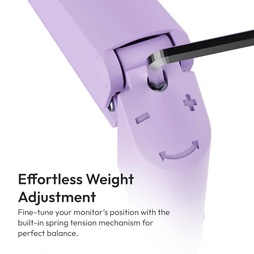 Image of Pixio PS1S Wave Purple Single Monitor Arm Stand Desk Mount - Fits up to 32 inches Monitors and up to 19.8lbs. VESA Compatibility and Integrated Cable Management