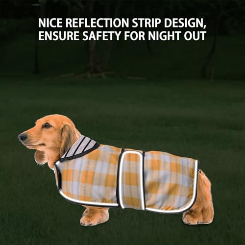 Imperméable veste pour chien teckel léger ajustable jaune