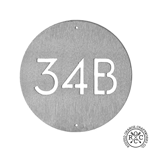 Rocc Rusted Orange Craftworks Co. - 6" Or 12" Downing Metal Custom Circular Address Plaque Address Plaques For House Numbers Address Plaque For House Numbers For Outside Plaque House Number Sign #TOP5
