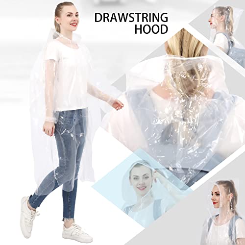 SWOGAA Ponchos de chuva descartáveis para adultos, pacote com 10 e 4 ponchos de emergência extra mai