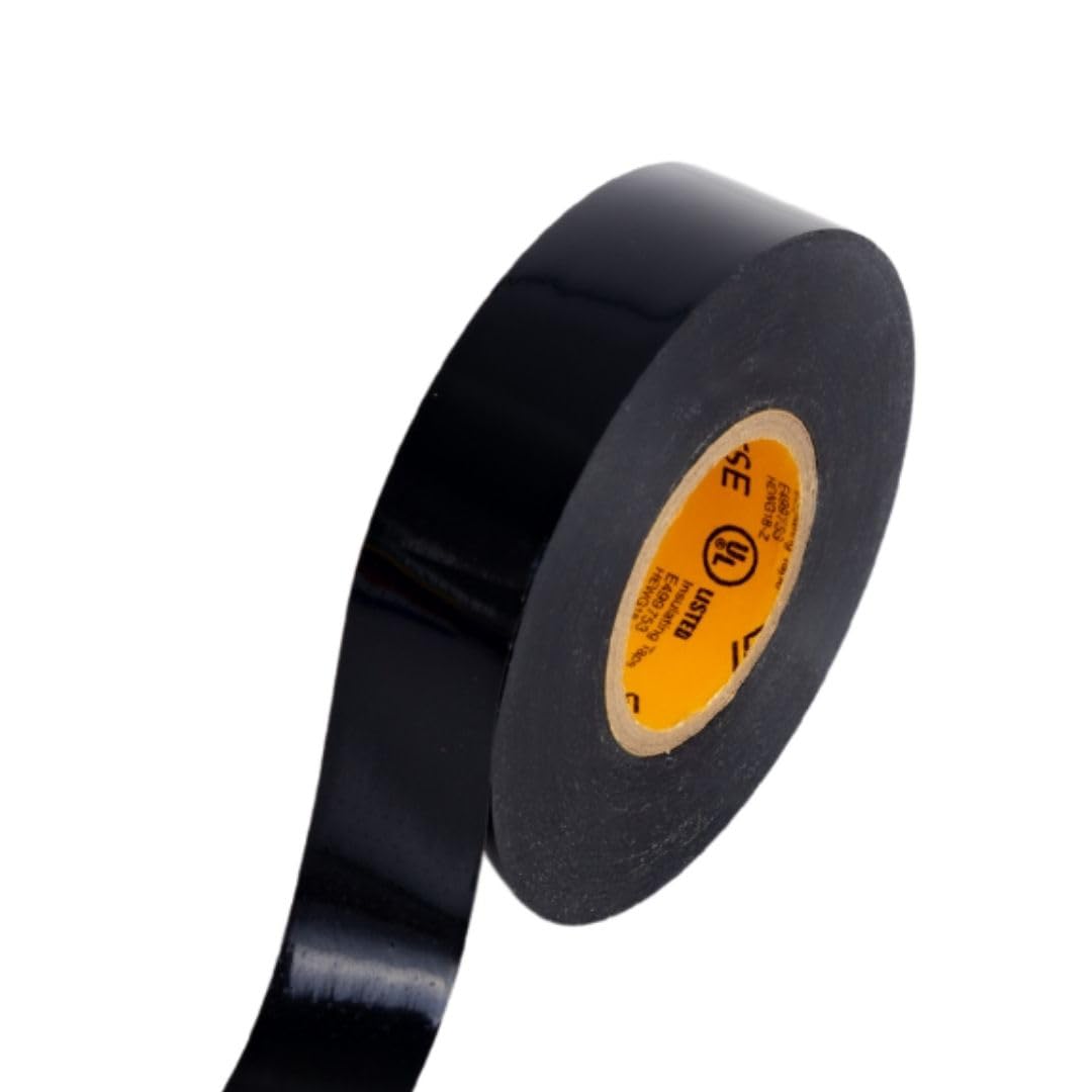GTSE Black Electrical Tape, 50 Rolls Bulk Carton – Waterproof, Industrial Grade Vinyl, 3/4 in x 66ft– Strong Self-Adhesive PVC Electric Tape for Wire Insulation, 7 Mil, 600V – UL/CSA Listed