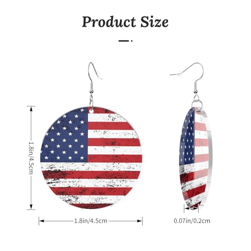 National Flag Earrings Dangle Earrings Lightweight Round Acrylic Earrings for Women3