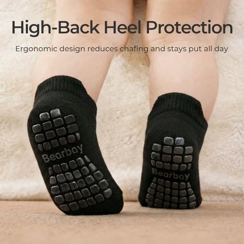 Image of Baby Non Slip Ankle Socks with Grippers for 0 Months-7 Years Old Walking Socks