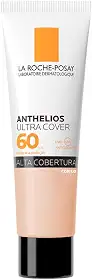 La Roche-Posay, Ultra Cover, Protetor Solar com Cor e Performance de Maquiagem, 12h de cobertura de base em uma única camada, Textura Fluida, Oil free, Toque Seco, FPS60, 30g