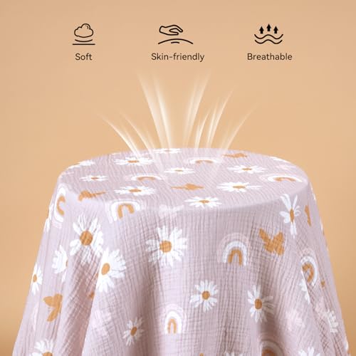 Image of TILLYOU 2 Pack Muslin Crib Sheets for Boys and Girls, 100% Cotton Fitted Crib Sheet for Toddler 52x28 Standard Crib Mattress, Pink Butterfly