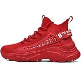 XIDISO Mens Fashion Sports Shoe Athletic Walking Shoes Casual Sneakers Red