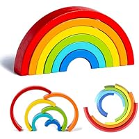 Kiuiom Arcoiris Montessori Madera,Bloques De Madera