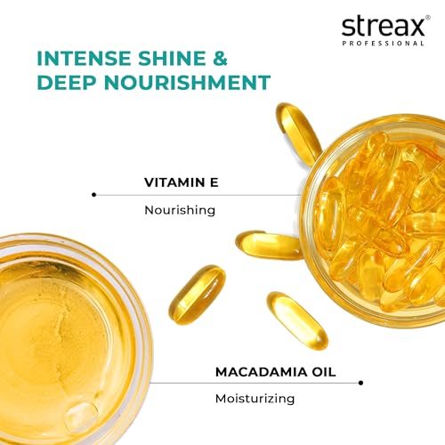 Image of Streax Professional Vitariche Gloss Hair Serum,75 ml| Frizz-Free Hair | Enhance Shine and Smoothness | With Vitamin E & Macadamia Oil| | For All Hair Types