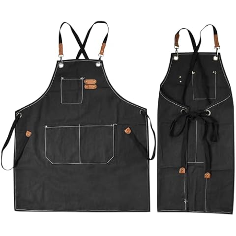 Generic Cotton Canvas Adjustable Apron with Pockets Cover