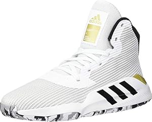adidas Men's Pro Bounce 2019 Basketball Shoe, White/Black/Gold Metallic, 7 M US product image