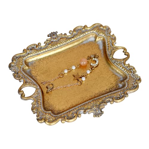 LuHeToz Ring Holder Jewelry Dish, Gold Trinket Tray for Rings,Wedding Gift for Women