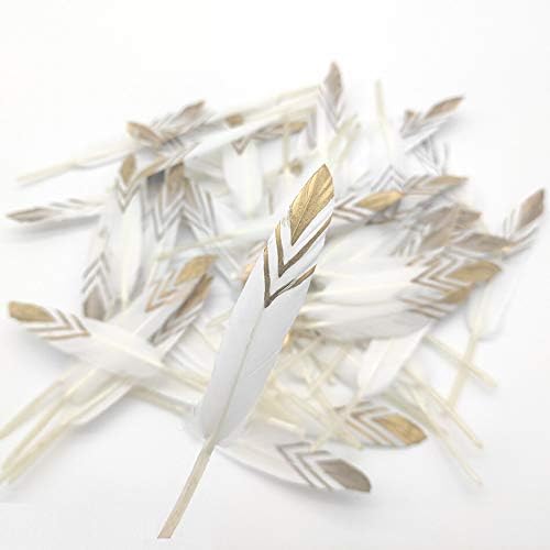 10pcs Gold Duck Feathers for Crafts Natural Wedding Feathers for Jewelry Making Colored Plume DIY Home Party Decoration 10-15cm - 50 pcs - Zamihalaa