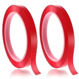 Aeaocvo 2 Rolls Nail Art Tape, 98FT Double Sided Tape Nails, Waterproof Removable Traceless Clear Mounting Tape, Press on Nail Supplies for Nail Tips Colors Designs Showcase