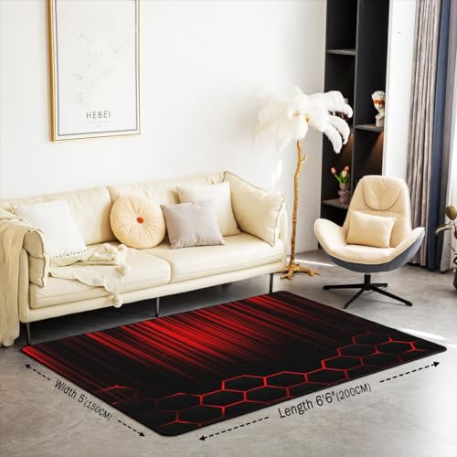 Tapete Decorativo Abstracto 5x7 Rojo y Negro miniatura 2
