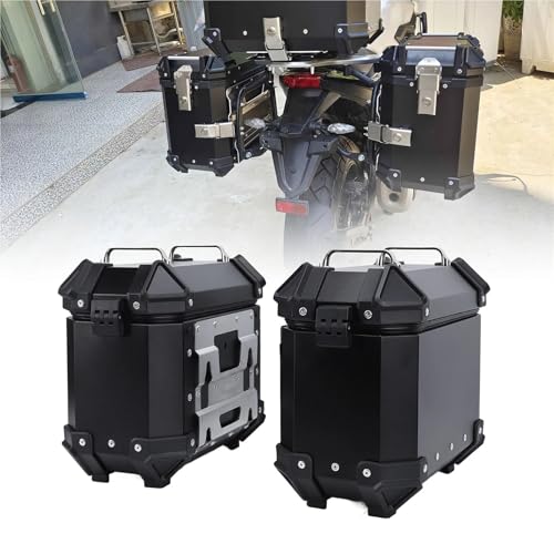 Sacoches latérales rigides en alliage d'aluminium pour moto valise noire 18L - 2