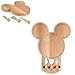 PICNIC TIME Disney Mickey Mouse Head Cheese & Charcuterie Board Set, Parawood Cutting Board with Hidden Drawer & 3 Cheese Knives, Fun Disney Gift, Party Platter, Picnic Set & Kitchen Serving Tray