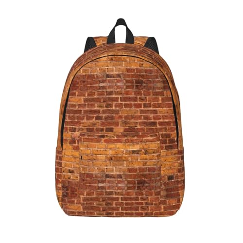 Sac à dos en toile ultra résistant motif briques industrielles grand volume style unisexe