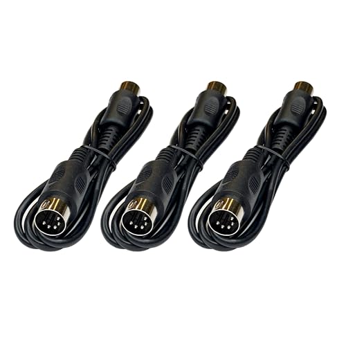 Câble MIDI 5 broches mâle-mâle noir de 0,9 m pour instrument