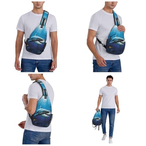Bolso cruzado Great White Fish para hombre y mujer miniatura 7