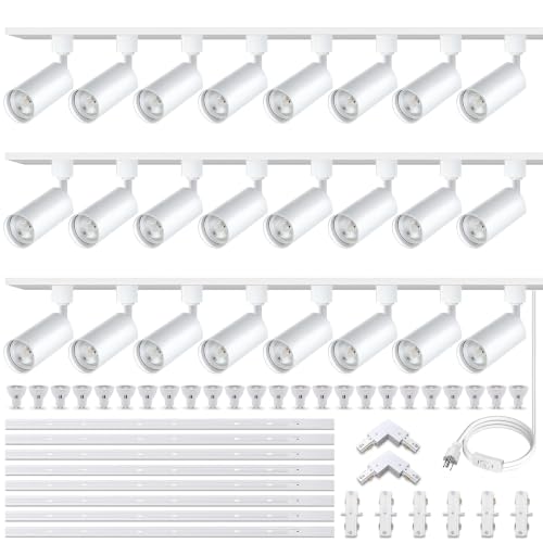 Image of White LED Track Lighting Heads Kit 24-Lights 3000K Warm White