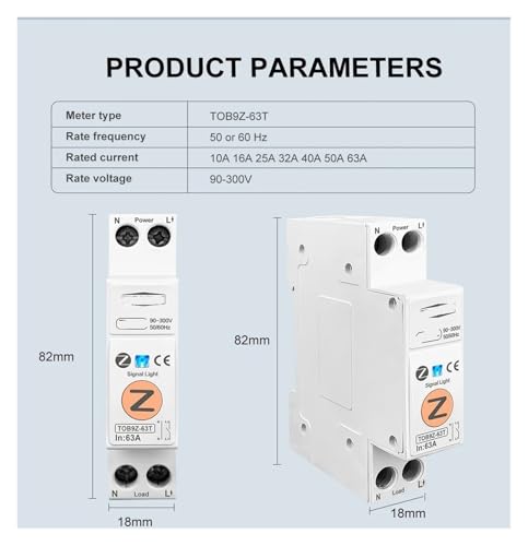 Interruptor inteligente 1P+N 16A con medidor de consumo para carril DIN 2