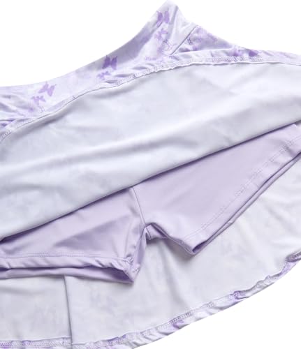 Image of RBX Girls Athletic Skort Set - 2 Piece Ribbed Short Sleeve Tee and Athletic Skort for Girls (Sizes: 7-12)
