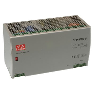 Mean Well DRP-480S-48 AC to DC DIN-Rail Switching Power Supply, 48VDC, 10A, 480W, 8.9" x 3.9" x 4.9" Size