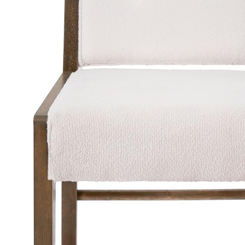 Christopher Knight Home Mono Set de 2 Butacos de Barra de 26.5" de Altura de Mostrador, Butacos Tapizados en Tela con Reposapiés, Butacos de Madera de Caucho, Sillas Modernas sin Brazos para Cocina, Nogal+Blanco miniatura 6