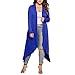 Xmiral Donna Cardigan Lungo Lavorato a Maglia Telo Asimmetrico a Cascata Maxi Cardigan Lungo Aperto Maxi Cardigan (3XL,Blu)