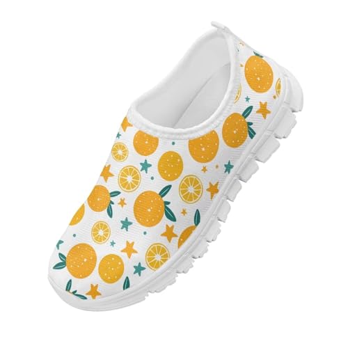 Kids Breathable Sneakers Slip On Casual Shoes Boys Girls Lightweight Cozy Walking Shoe for Workout Size 11-15 White Sole