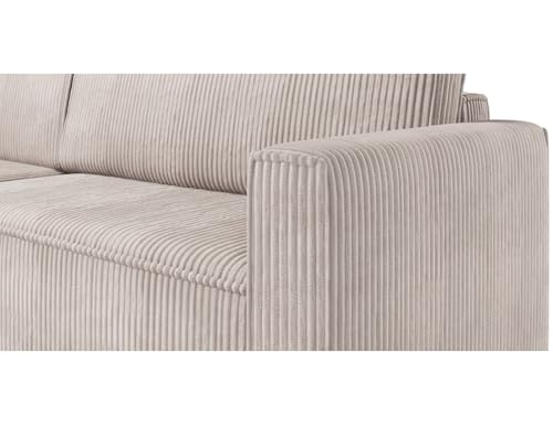 Easy4You MIMIR L Shaped Universal Corner Sofa Bed Bottle green Corduroy Poso 14 – 235x80x145 cm – Sleeping Function 130x200 cm – Day Bed - Image 5