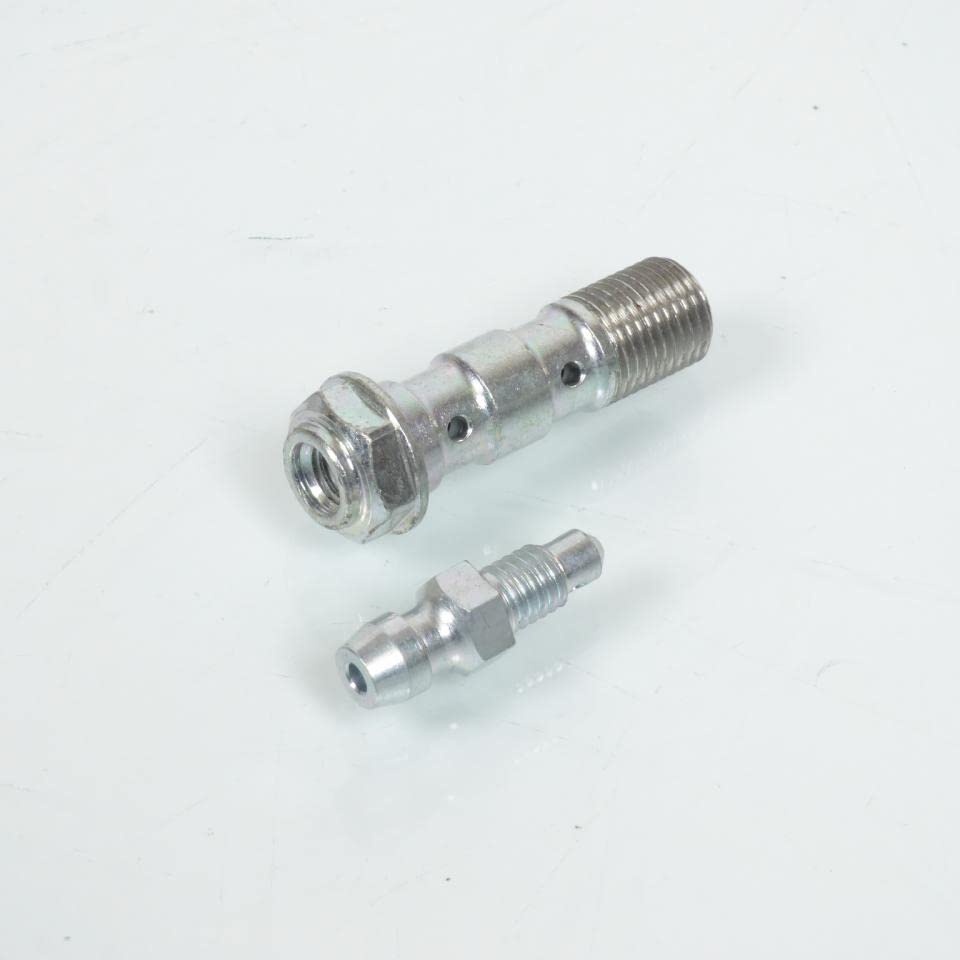 Tornillo banjo doble M10x1.0 de freno para moto con purgador de aire integrado