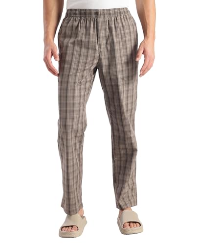 Image of Jockey 9009 Men Super Combed Cotton Woven Fabric Regular Fit Checkered Pyjama with Side Pockets