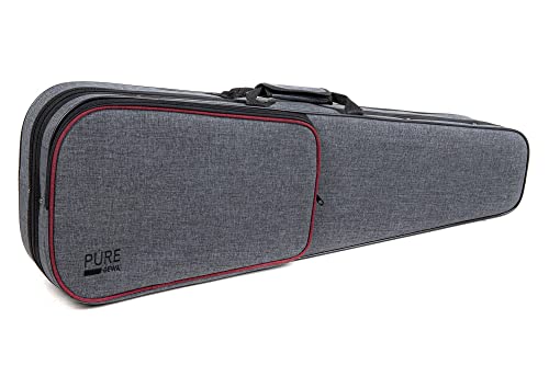 PURE GEWA Violinkoffer in grau mit Rucksackriemen und Tragegriff 1/2