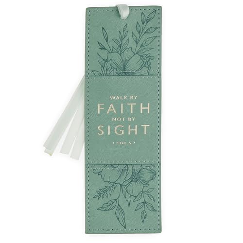 Image of Christian Art Gifts Premium Faux Leather Scripture Bookmark: Walk by Faith