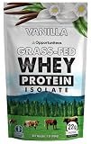Opportuniteas Vanilla Whey Protein Powder - Grass Fed Whey Isolate + Real Sugar & Vanilla Flavor - P