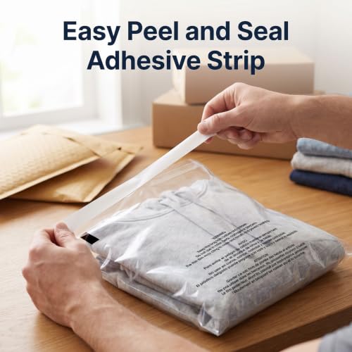 12” X 18” (100 Count) Self Seal Clear Poly Bags with Suffocation Warning by Spartan Industrial - Used condition - Image 4