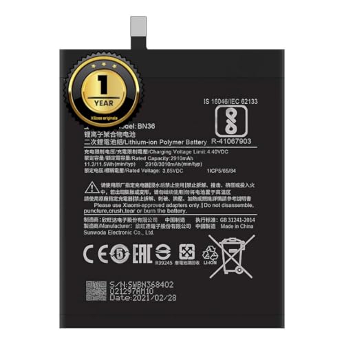 Image of BN36 Battery for Redmi A2 / 6X /M1804D2SG / M1804D2SI / MZB6440IN Battery with 1 Year Warranty** (B26)