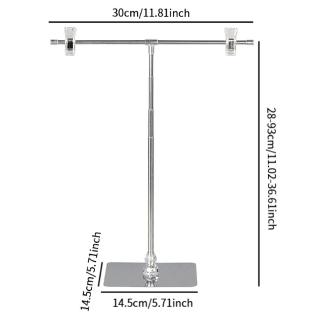 Baoblaze T-Schild, verstellbarer Plakatständer mit Clip, Edelstahl-Display-Banner-Ständerhalter, bodenstehender Schilderständer für Marktgeschäfte